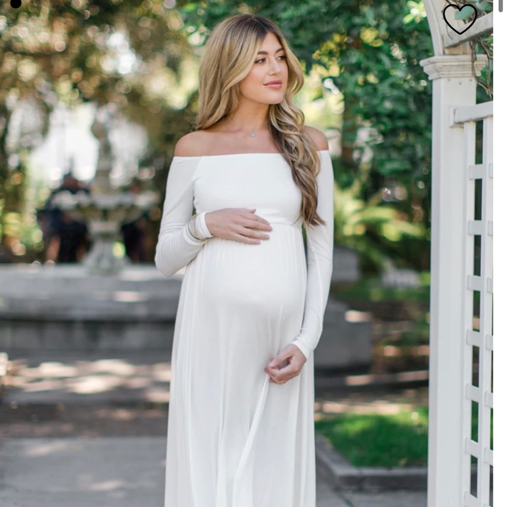 SOLD — White maxi maternity dress